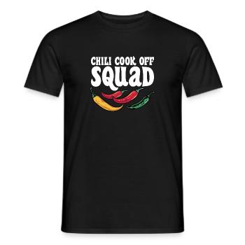 Funny Chili Cook Off Squad Hot Spicy Food Pepper - Men's T-Shirt - black - Front - AI Model Male 178 light (178cm)