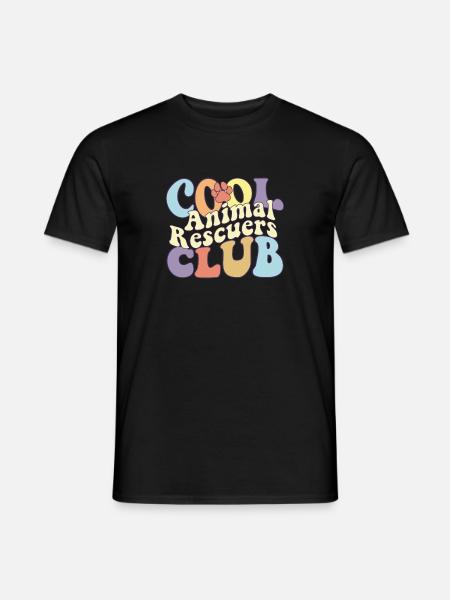 Cool Animal Rescuers Club Save Stray Animals - Männer T-Shirt - Schwarz