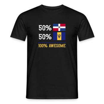 Barbados flag Barbadian bayan - Men's T-Shirt - black - Front - AI Model Male 178 light (178cm)