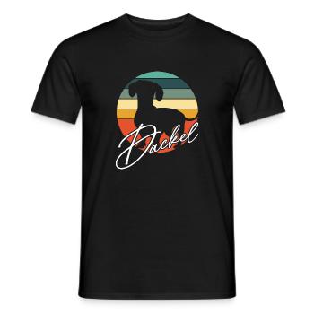 Dackelsilhouetten Dackelgrafik in Kreisfläche - Männer T-Shirt - Schwarz - Vorne - AI Model Male 178 light (178cm)