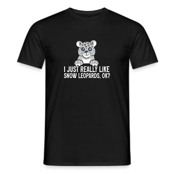 Snow leopard - Men's T-Shirt - black - Front - AI Model Male 178 light (178cm)