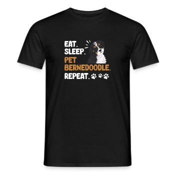 Bernedoodle Dog - Men's T-Shirt - black - Front - AI Model Male 178 light (178cm)