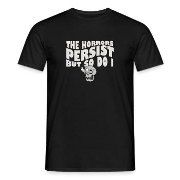 The Horrors Persist But So Do I Skeleton Internet - Men's T-Shirt - black - Front - AI Model Male 178 light (178cm)