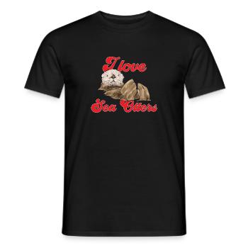 Loutre de mer - T-shirt homme - noir - Devant - AI Model Male 178 light (178cm)