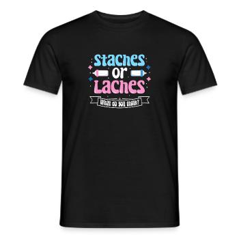Annonce de bébé sexe révéler bébé fête staches - T-shirt homme - noir - Devant - AI Model Male 178 light (178cm)