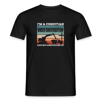 Je suis un chrétien en construction Culte du dimanche - T-shirt homme - noir - Devant - AI Model Male 178 light (178cm)