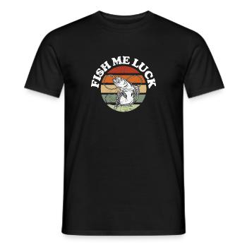 Drôle Lac Rivière Pêche Jeu De Mots Poisson Moi Chance Navigation De Plaisance - T-shirt homme - noir - Devant - AI Model Male 178 light (178cm)