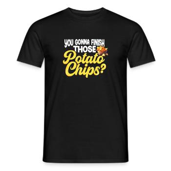 Funny potato chips quote for potato snacks lover - Men's T-Shirt - black - Front - AI Model Male 178 light (178cm)