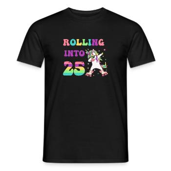 Rouler dans 25 ans Licorne - T-shirt homme - noir - Devant - AI Model Male 178 light (178cm)