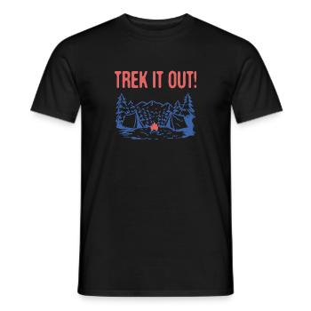 Trek it Out Randonnée Mountain Hiker Summit Camping - T-shirt homme - noir - Devant - AI Model Male 178 light (178cm)