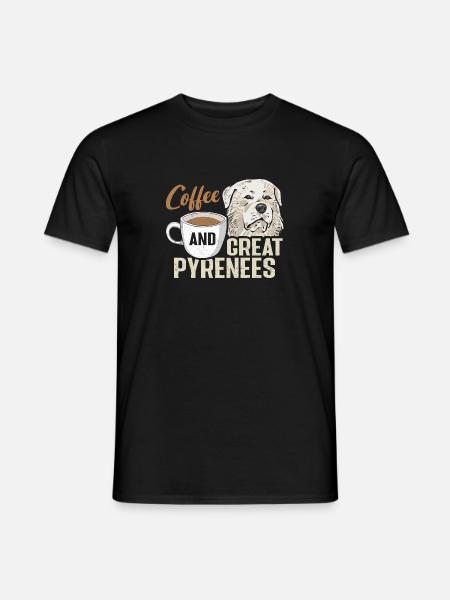 Café pour chien des Grandes Pyrénées et Grandes Pyrénées - T-shirt homme - noir
