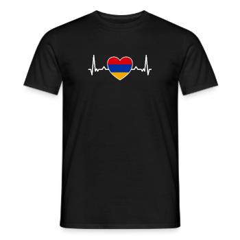 Arménie Arménie Drapeau Arménien Coeur Arménien - T-shirt homme - noir - Devant - AI Model Male 178 light (178cm)