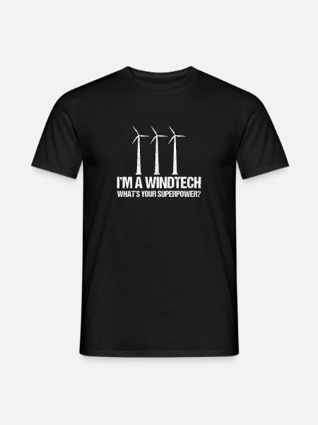 Technicien d’éolienne énergie éolienne de parc éolien - T-shirt homme - noir