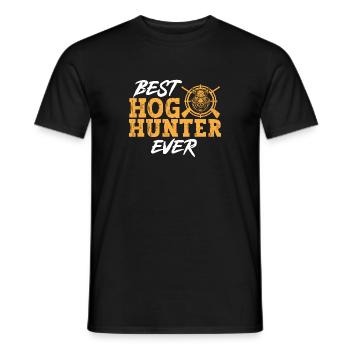 Chasse au sanglier chasseur sanglier - T-shirt homme - noir - Devant - AI Model Male 178 light (178cm)