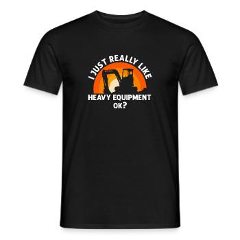 Construction machinery operator Excavator driver Excavator driver Construction workers - Men's T-Shirt - black - Front - AI Model Male 178 light (178cm)