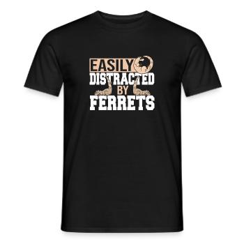 Drôle facilement distrait par les furets Pet Animal Weas - T-shirt homme - noir - Devant - AI Model Male 178 light (178cm)