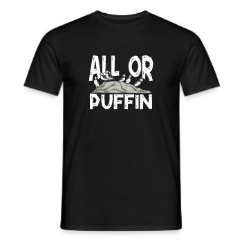 puffin puffin auke birds Lunde - Men's T-Shirt - black - Front - AI Model Male 178 light (178cm)