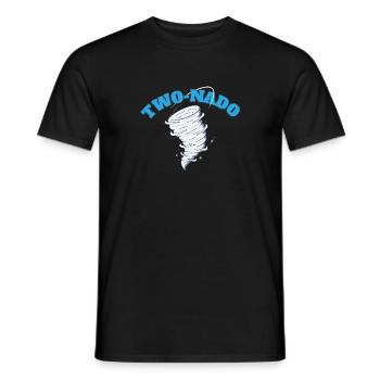 Deux Nado 2e anniversaire Tornade Thème Twonado 2 - T-shirt homme - noir - Devant - AI Model Male 178 light (178cm)