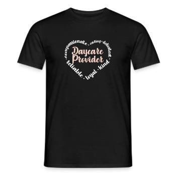 Éducateur d’enseignants en garderie - T-shirt homme - noir - Devant - AI Model Male 178 light (178cm)