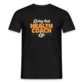 Health Coach Nutritionist Life Coach - Men's T-Shirt - black - Front - AI Model Male 178 light (178cm)