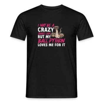 Ball Python Schlange Königspython - Männer T-Shirt - Schwarz - Vorne - AI Model Male 178 light (178cm)