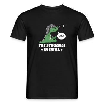 The Struggle Is Real Sword Fighting Fencer - Men's T-Shirt - black - Front - AI Model Male 178 light (178cm)