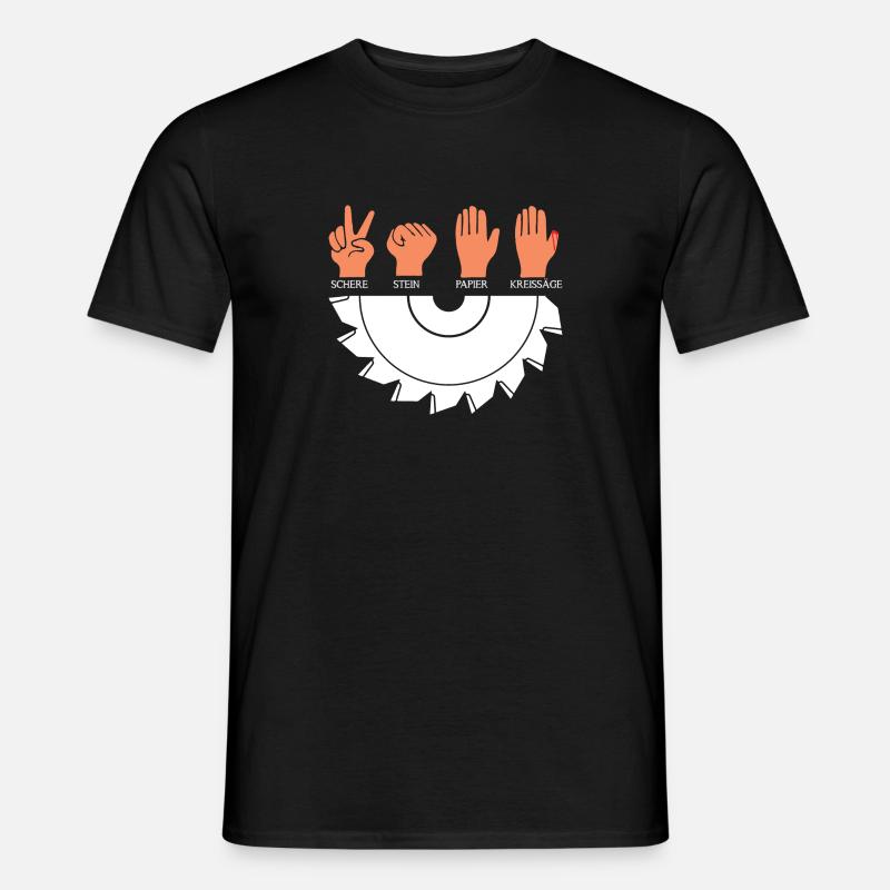 SCHERE STEIN PAPIER KREISSÄGE - Männer T-Shirt - Schwarz