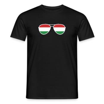 Hongrie Hongrie Drapeau Lunettes de soleil Hongrois - T-shirt homme - noir - Devant - AI Model Male 178 light (178cm)