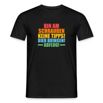 Auto Schrauber KFZ Mechaniker Automechaniker Bier - Männer T-Shirt - Schwarz - Vorne - AI Model Male 178 light (178cm)