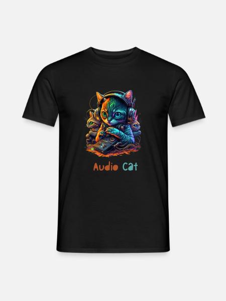 Audio Cat - Men's T-Shirt - black