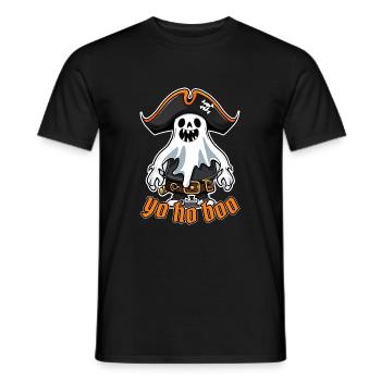 Lustig Halloween Piraten Geist T-Shirt Sweatshirt - Männer T-Shirt - Schwarz - Vorne - AI Model Male 178 light (178cm)