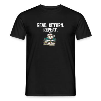 Read Return Repeat Library Worker Librarian Book - Männer T-Shirt - Schwarz - Vorne - AI Model Male 178 light (178cm)