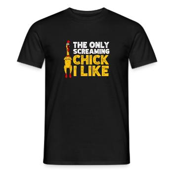 Rubber Chicken Costume Toy Rubber Chicken - Men's T-Shirt - black - Front - AI Model Male 178 light (178cm)