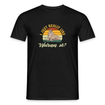Walross - Männer T-Shirt - Schwarz - Vorne - AI Model Male 178 light (178cm)
