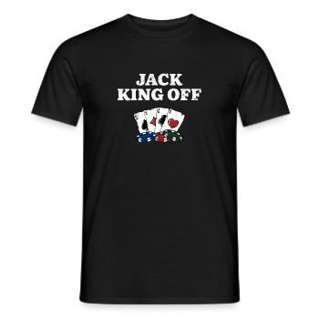 Jack King Off Card Games Poker Card Player Poker - Men's T-Shirt - black - Front - AI Model Male 178 light (178cm)