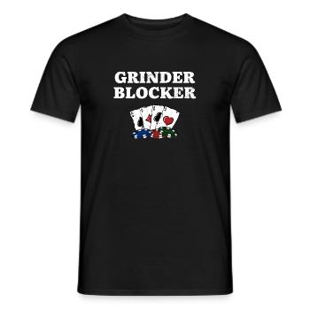 Grinder Blocker Poker Card Games Poker Player - Men's T-Shirt - black - Front - AI Model Male 178 light (178cm)
