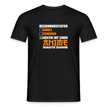 Beziehungsstatus Anime - Männer T-Shirt - Schwarz - Vorne - AI Model Male 178 light (178cm)