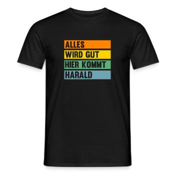 Harald - Männer T-Shirt - Schwarz - Vorne - AI Model Male 178 light (178cm)