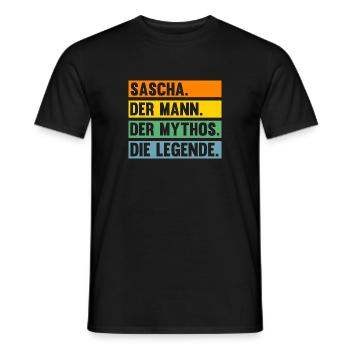 Sascha - Männer T-Shirt - Schwarz - Vorne - AI Model Male 178 light (178cm)