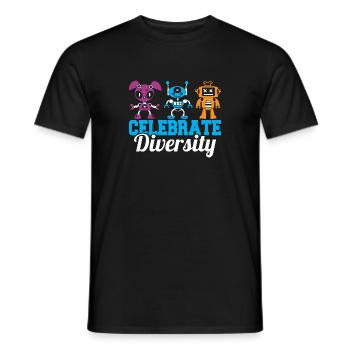 Robotics Droid Builder Build Robot Funny Celebrate - Men's T-Shirt - black - Front - AI Model Male 178 light (178cm)