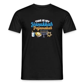 This Is My Hanukkah Pajamakah Jewish Matching - Männer T-Shirt - Schwarz - Vorne - AI Model Male 178 light (178cm)