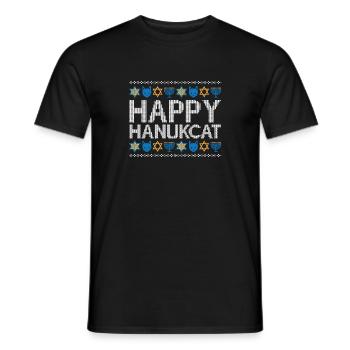 Jewish Hanukkah Hanukcat Star Of David Menorah - Männer T-Shirt - Schwarz - Vorne - AI Model Male 178 light (178cm)