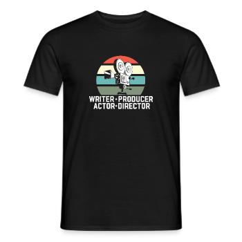 Writer Producer Actor Director Film Maker Movie - Men's T-Shirt - black - Front - AI Model Male 178 light (178cm)
