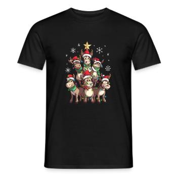 Esel Weihnachten Weihnachtsmann - Männer T-Shirt - Schwarz - Vorne - AI Model Male 178 light (178cm)