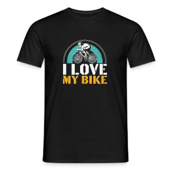 I Love my Bike Funny Bike Riding Cycling - Männer T-Shirt - Schwarz - Vorne - AI Model Male 178 light (178cm)
