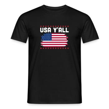 Memorial Day Fourth July USA Y'all American Patr - Men's T-Shirt - black - Front - AI Model Male 178 light (178cm)