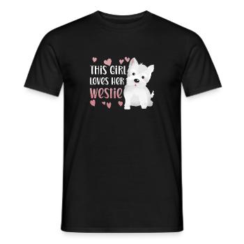 West Highland White Terrier Westie - Männer T-Shirt - Schwarz - Vorne - AI Model Male 178 light (178cm)