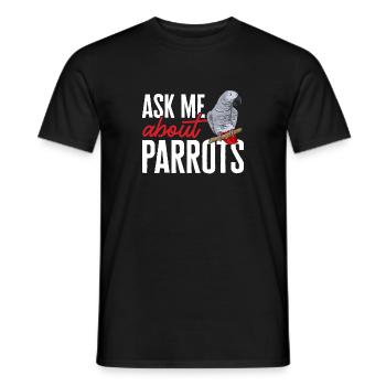 Graupapagei African Grey Parrot Papagei - Männer T-Shirt - Schwarz - Vorne - AI Model Male 178 light (178cm)