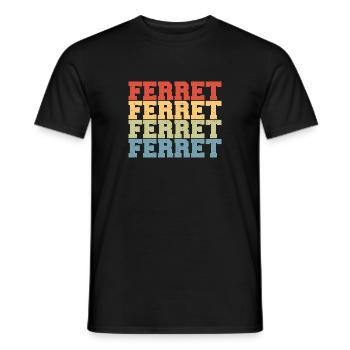 Weasel Retro Ferret Mignon Vintage - T-shirt homme - noir - Devant - AI Model Male 178 light (178cm)