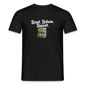 Bibliothécaire Lire Retour Répéter Bibliothécaire Livre - T-shirt homme - noir - Devant - AI Model Male 178 light (178cm)
